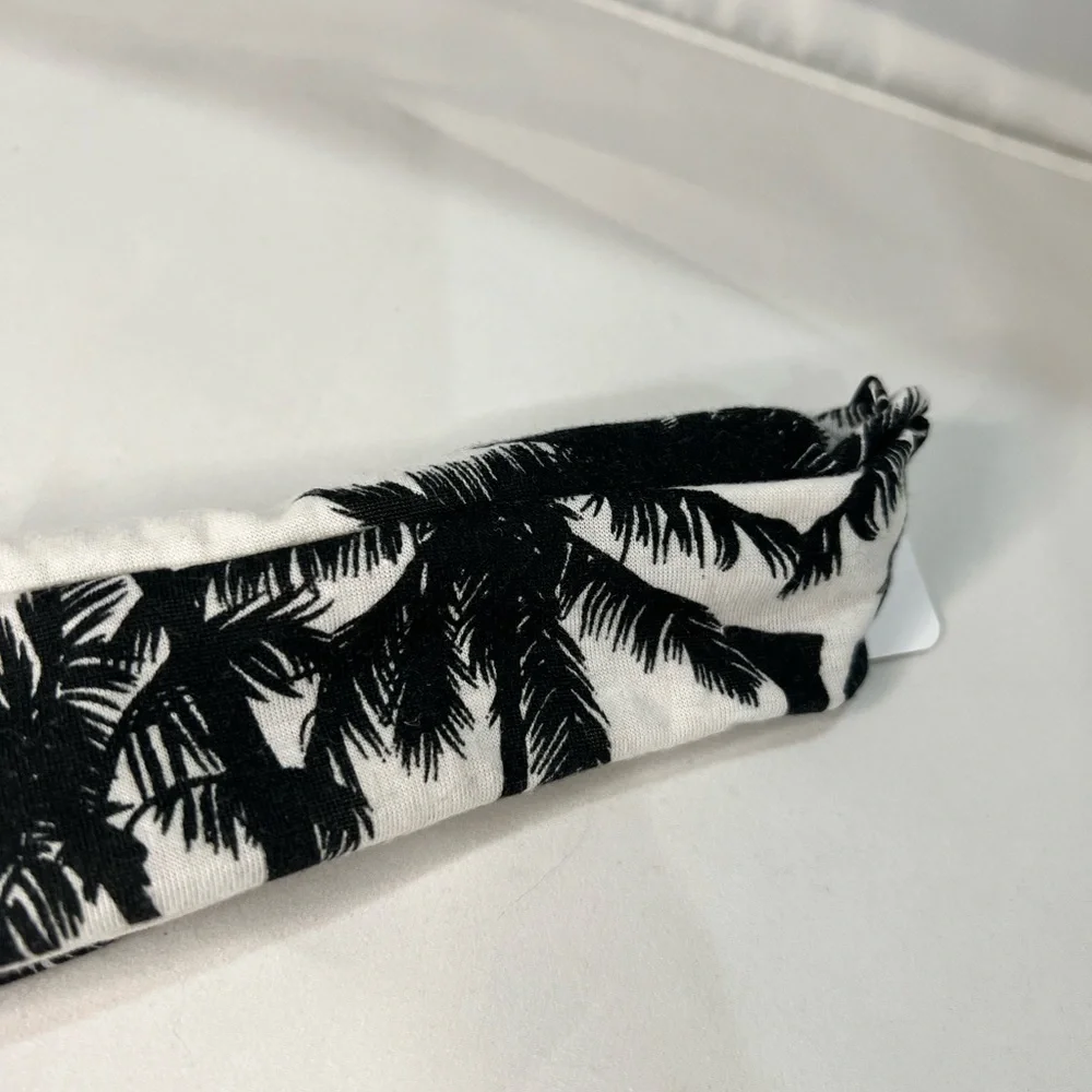 NTM Icing Cream/White & Black Palm Tree Soft Twisty Front Headband